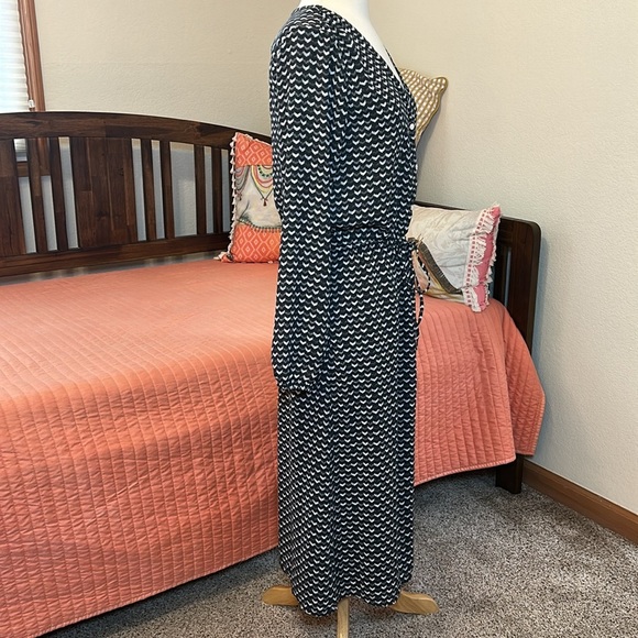 NWT GAP Black White Geomtric Print Long Sleeve Button Down Midi Shirt Dress sz S - Picture 7 of 16